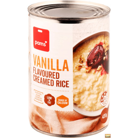 Pams Vanilla Flavoured Creamed Rice 420g